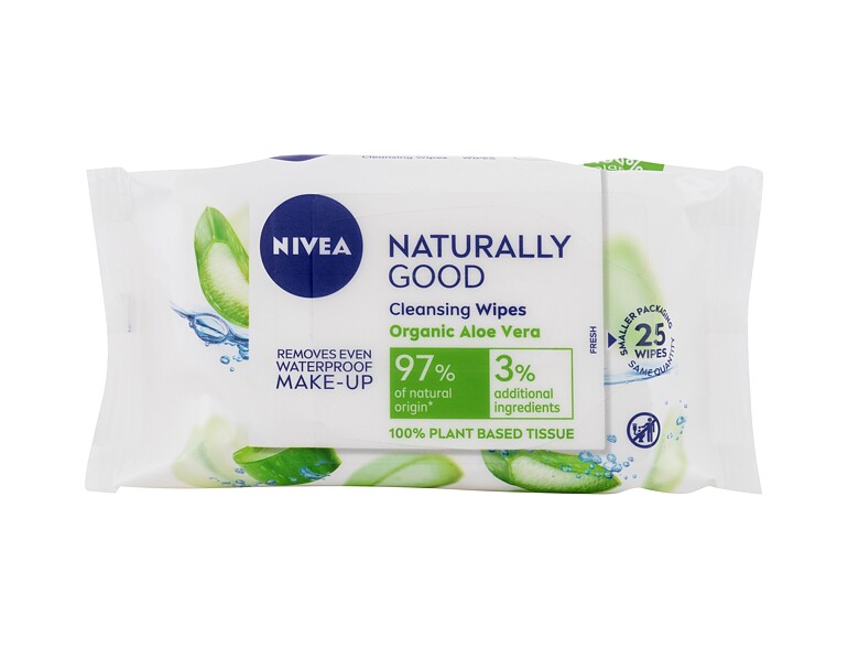 Salviettine detergenti Nivea Naturally Good Organic Aloe Vera 25 St.