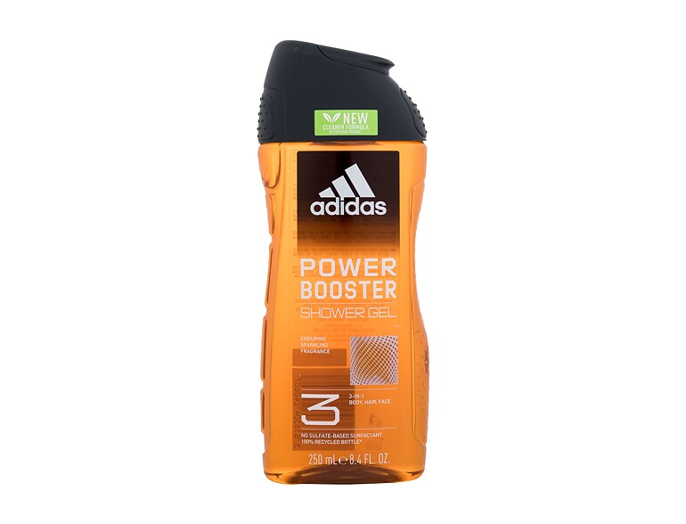Duschgel Adidas Power Booster Shower Gel 3-In-1 New Cleaner Formula 250 ml