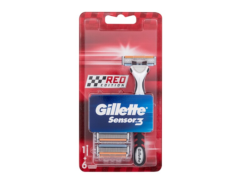 Rasierer Gillette Sensor3 Red Edition 1 St. Beschädigte Schachtel
