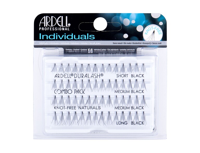 Falsche Wimpern Ardell Individuals Duralash Knot-Free Naturals Combo Pack 56 St. Black Beschädigte Schachtel