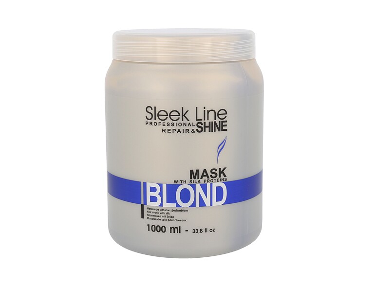 Haarmaske Stapiz Sleek Line Blond 1000 ml Beschädigtes Flakon