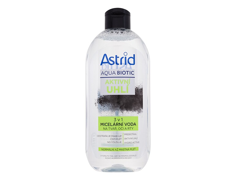 Acqua micellare Astrid Aqua Biotic Active Charcoal 3in1 Micellar Water 400 ml