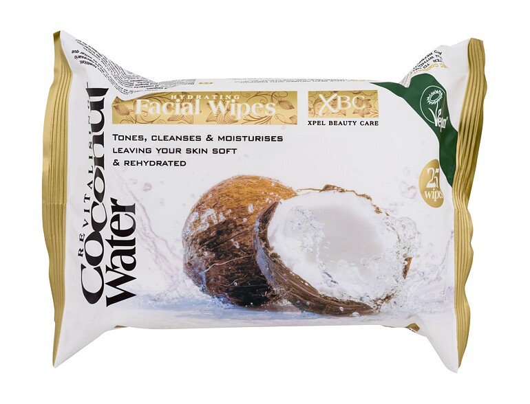 Lingettes nettoyantes Xpel Coconut Water Hydrating Facial Wipes 25 St.