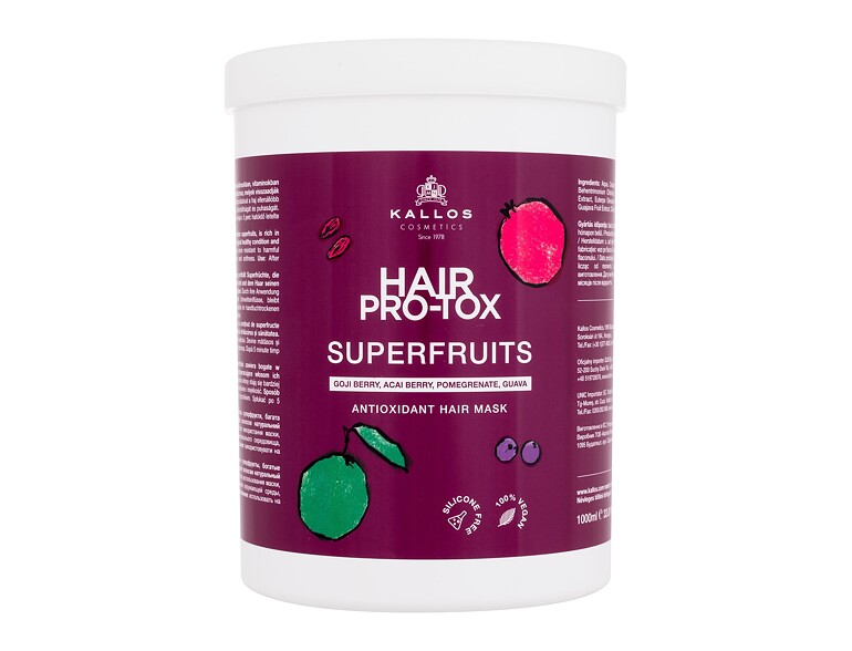 Haarmaske Kallos Cosmetics Hair Pro-Tox Superfruits Antioxidant Hair Mask 1000 ml