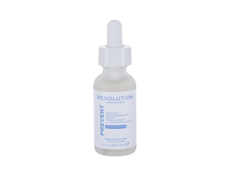Gesichtsserum Revolution Skincare Prevent Gentle Blemish Serum 1% Salicylic Acid + Marshmallow Extract 30 ml Beschädigte Schachtel