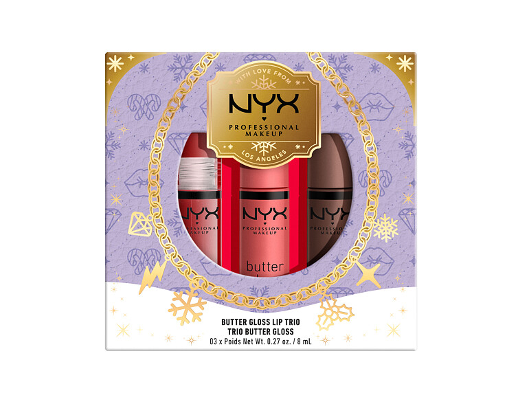 Lipgloss NYX Professional Makeup Mrs. Claus Butter Gloss Lip Trio 24 ml Sets
