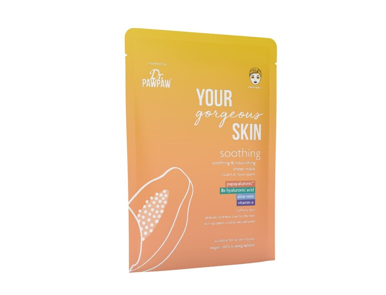 Maschera per il viso Dr. PAWPAW Your Gorgeous Skin Soothing Sheet Mask 25 ml