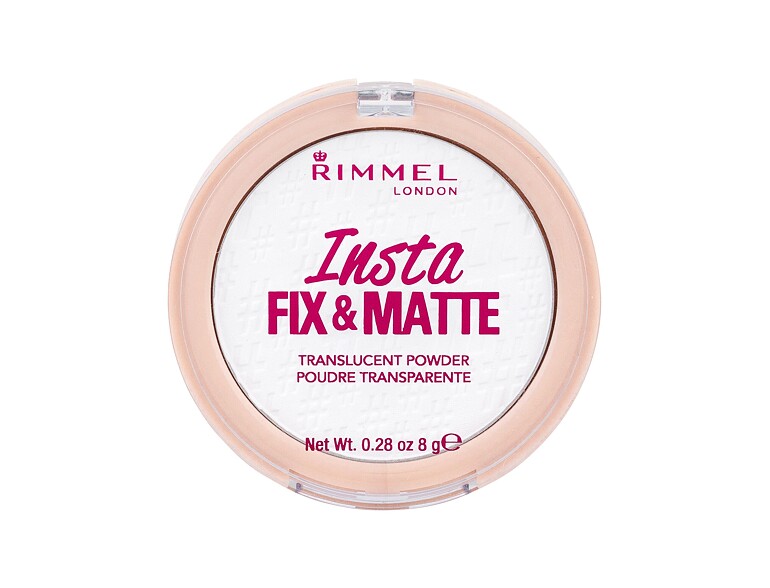 Poudre Rimmel London Insta Fix & Matte 8 g 001 Translucent boîte endommagée