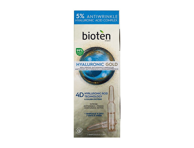 Gesichtsserum Bioten Hyaluronic Gold Replumping Antiwrinkle Ampoules 7x1,3 ml Beschädigte Schachtel
