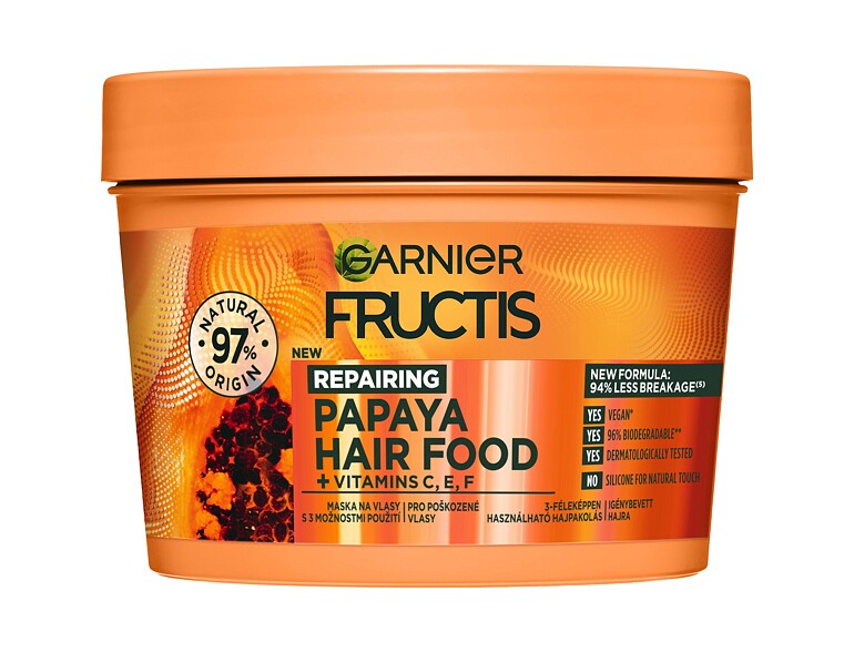 Maschera per capelli Garnier Fructis Hair Food Papaya Repairing Mask 400 ml