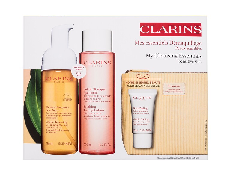 Schiuma detergente Clarins My Cleansing Essentials Sensitive Skin 150 ml Sets