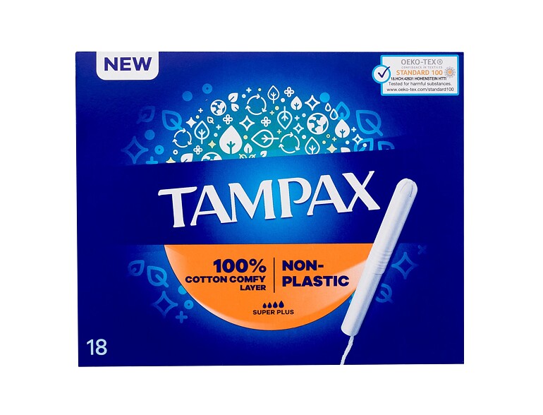 Tampon Tampax Non-Plastic Super Plus 18 St. Beschädigte Schachtel