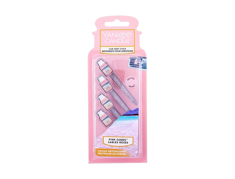 Autoduft Yankee Candle Pink Sands Vent Stick 4 St. Beschädigte Verpackung