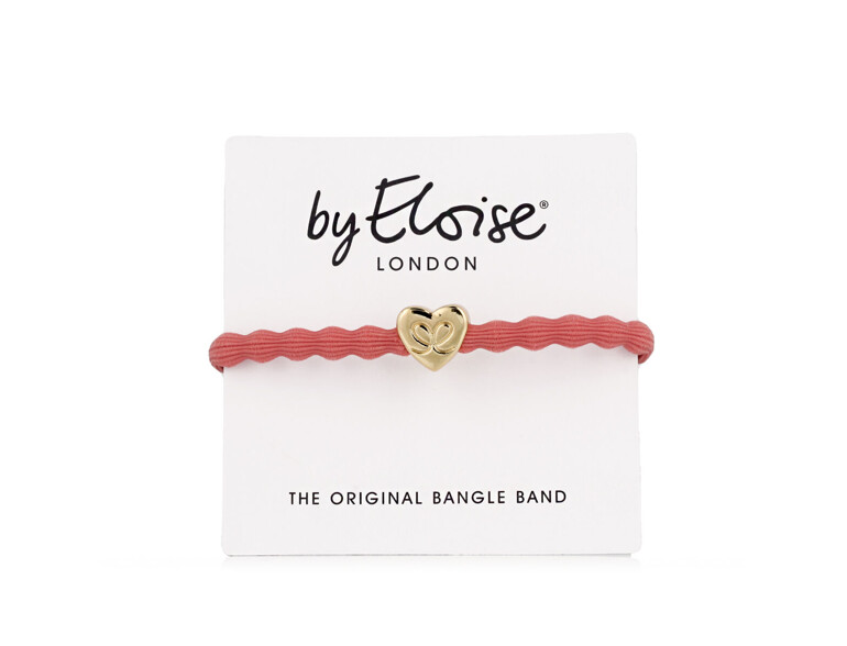 Haargummi By Eloise London Gold Heart Coral 1 St.