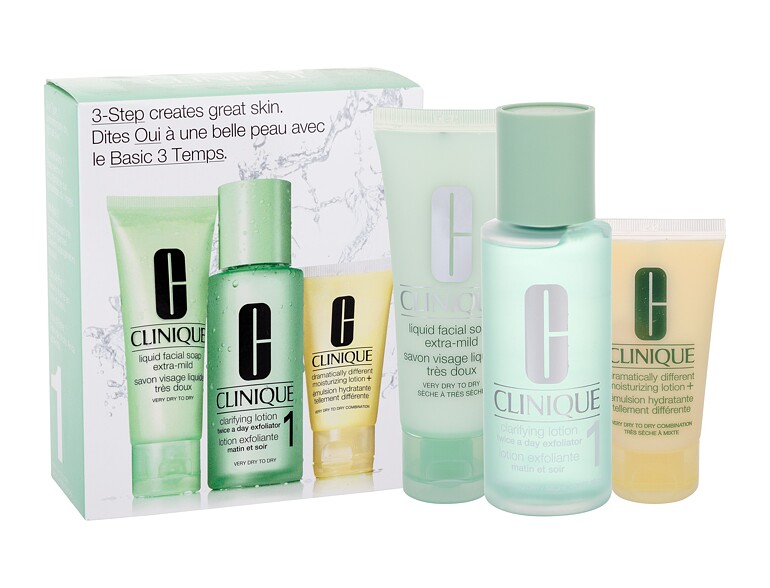 Acqua detergente e tonico Clinique 3-Step Skin Care 100 ml Sets