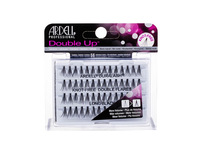 Falsche Wimpern Ardell Double Up  Duralash Knot-Free Double Flares 56 St. Long Black