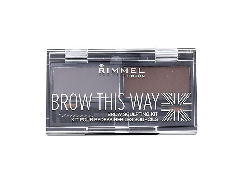 Augenbrauensets Rimmel London Brow This Way 2,4 g 003 Dark Brown Beschädigte Schachtel
