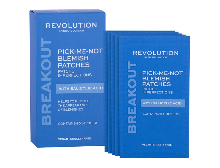 Gesichtsmaske Revolution Skincare Breakout Pick-Me-Not Blemish Patches With Salicylic Acid 60 St. Beschädigte Schachtel