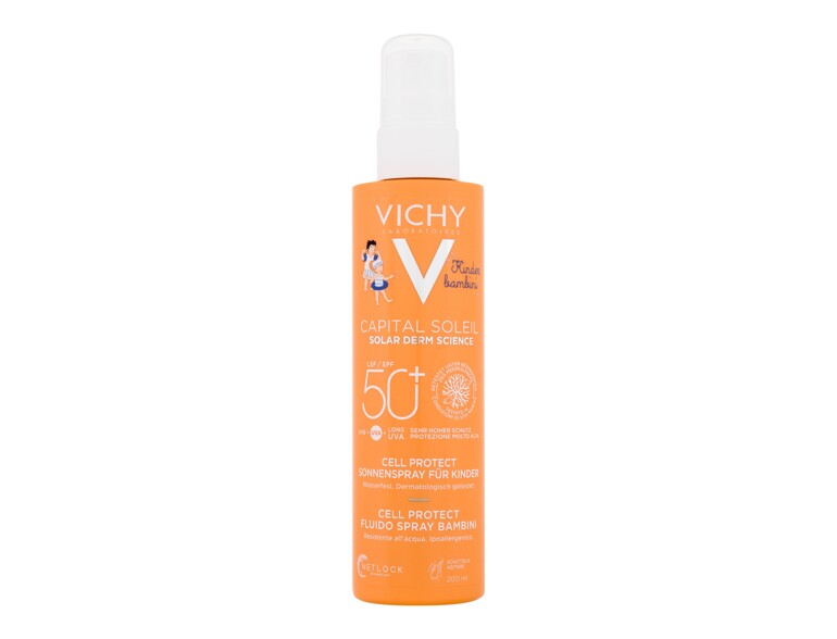 Sonnenschutz Vichy Capital Soleil Kids Cell Protect Water Fluid Spray SPF50+ 200 ml