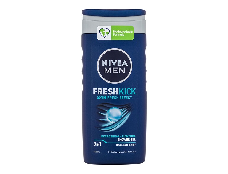 Duschgel Nivea Men Fresh Kick Shower Gel 3in1 250 ml