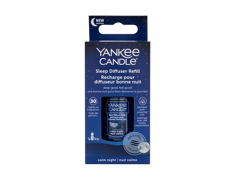 Spray d'intérieur et diffuseur Yankee Candle Calm Night Recharge 14 ml boîte endommagée