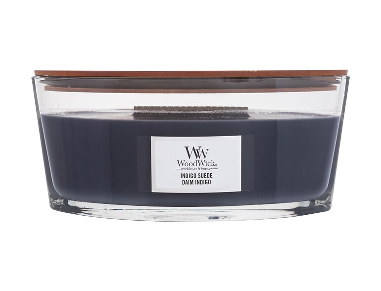 Duftkerze WoodWick Indigo Suede 453,6 g Beschädigte Verpackung