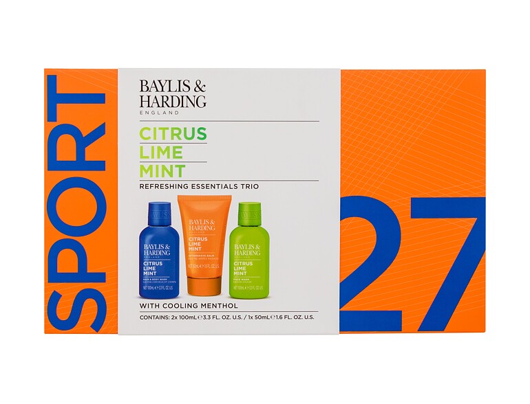 Doccia gel Baylis & Harding Citrus Lime & Mint Refreshing Essentials Trio 100 ml scatola danneggiata