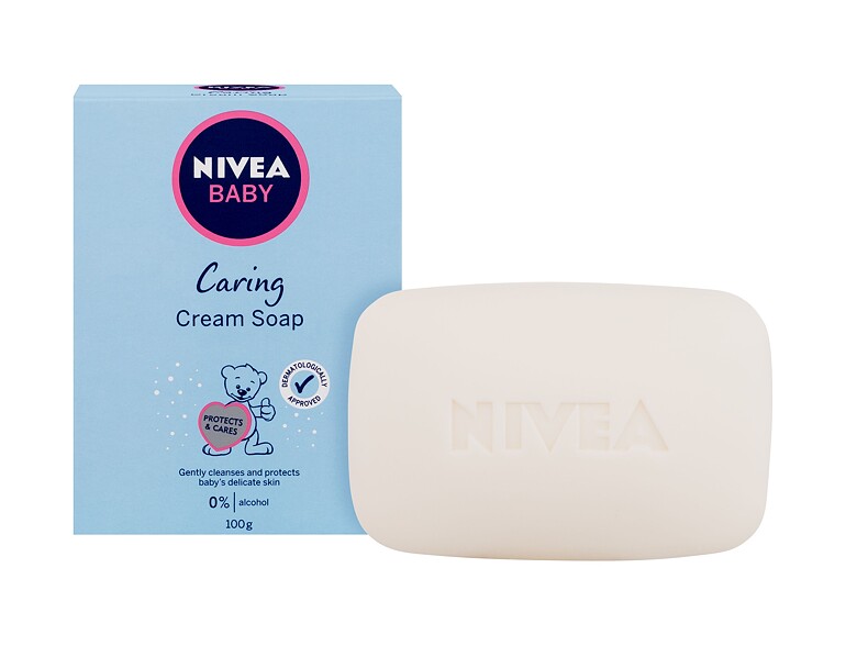 Seife Nivea Baby Caring Cream Soap 100 g Beschädigte Schachtel