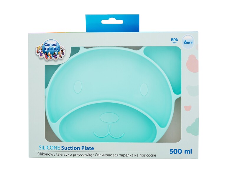 Geschirr Canpol babies Silicone Suction Plate Turquoise 500 ml
