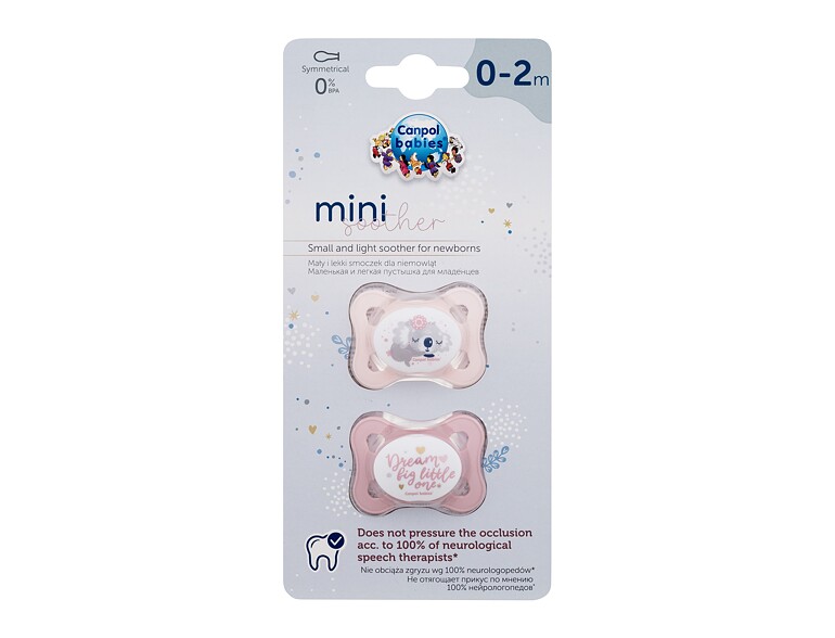 Ciuccio Canpol babies Sleepy Koala Mini Soother Pink 0-2m 2 St.