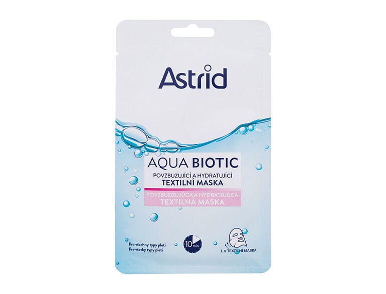 Maschera per il viso Astrid Aqua Biotic Anti-Fatigue and Quenching Tissue Mask 1 St.