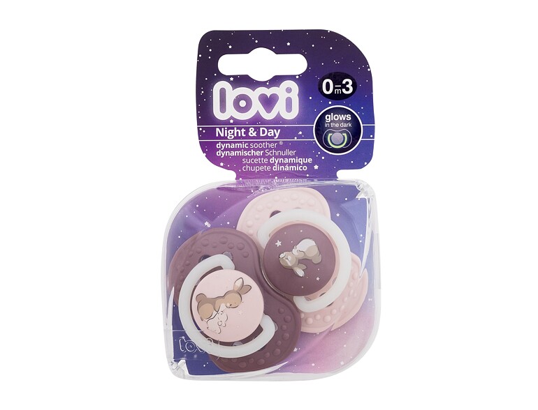Sucette LOVI Night & Day Dynamic Soother Girl 0-3m 2 St.