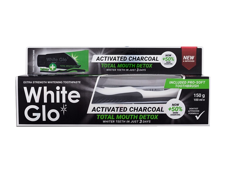 Dentifricio White Glo Charcoal Total Mouth Detox 150 g
