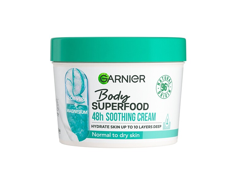 Crema per il corpo Garnier Body Superfood 48h Soothing Cream Aloe Vera + Magnesium 380 ml