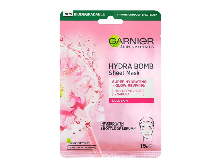 Maschera per il viso Garnier Skin Naturals Hydra Bomb Sakura 1 St.