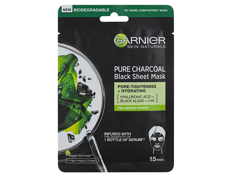 Gesichtsmaske Garnier Skin Naturals Pure Charcoal Algae 1 St.