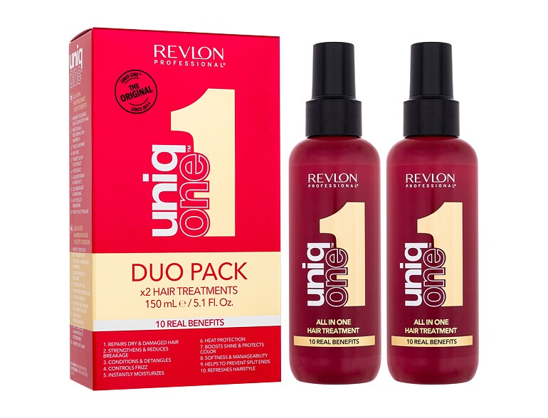 Pflege ohne Ausspülen Revlon Professional Uniq One All In One Hair Treatment Duo Pack 2x150 ml Beschädigte Schachtel