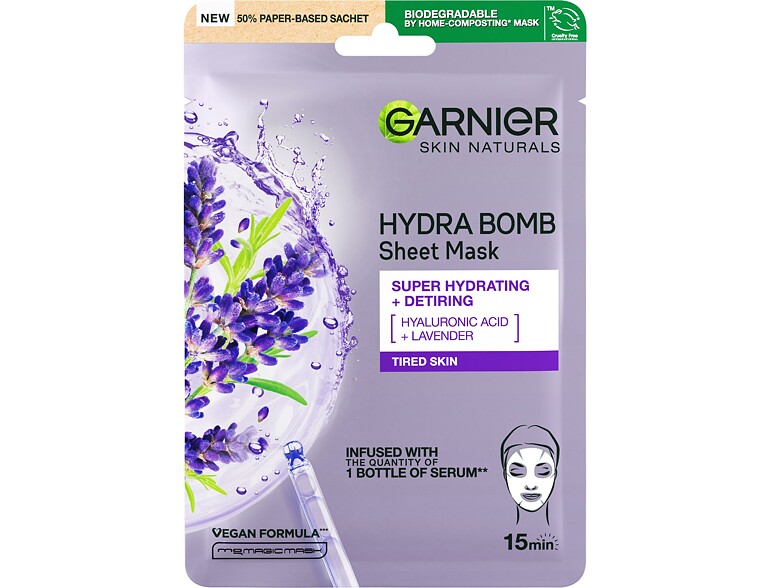Maschera per il viso Garnier SkinActive Moisture Bomb Super Hydrating + Anti-Fatigue 1 St.