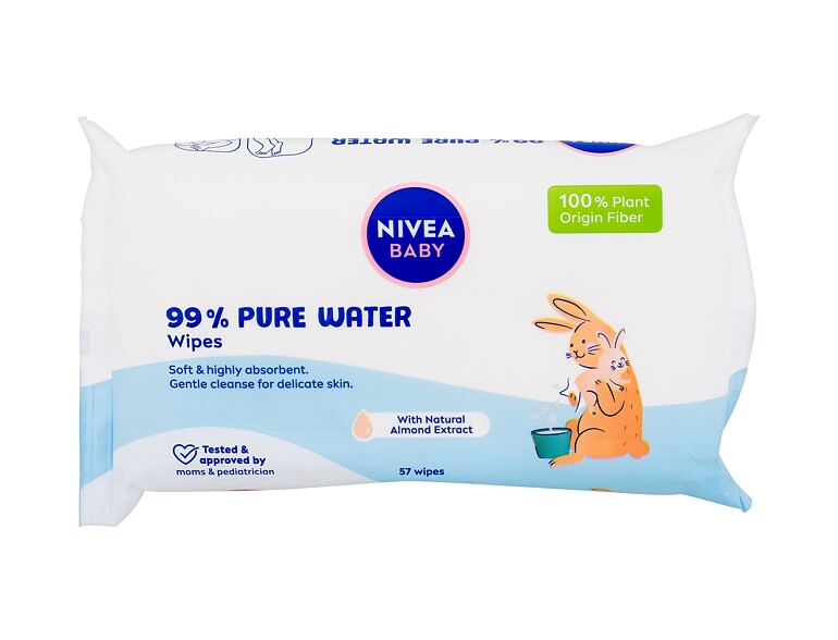Lingettes nettoyantes Nivea Baby 99% Pure Water Wipes 57 St.