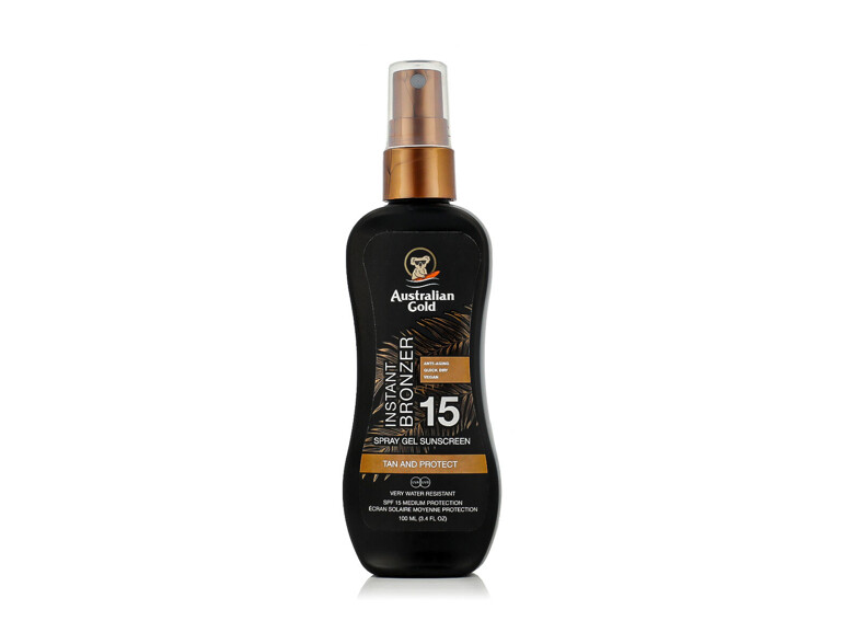 Sonnenschutz Australian Gold Instant Bronzer Spray Gel Sunscreen 100 ml