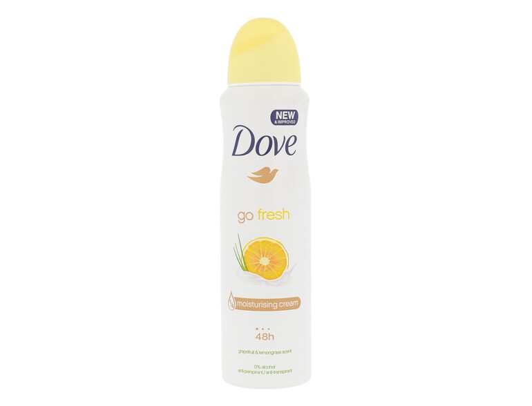 Antiperspirant Dove Go Fresh Grapefruit & Lemongrass 48h 150 ml Beschädigtes Flakon