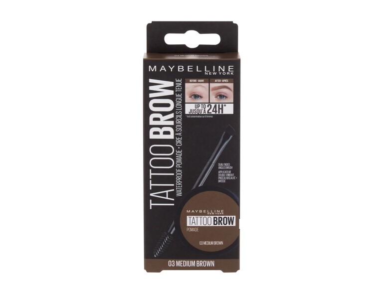 Augenbrauengel und -pomade Maybelline Tattoo Brow Lasting Color Pomade 4 g 03 Medium Brown