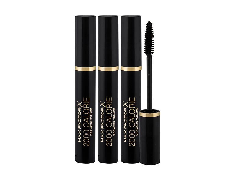 Mascara Max Factor 2000 Calorie 3x9 ml Black Beschädigte Verpackung