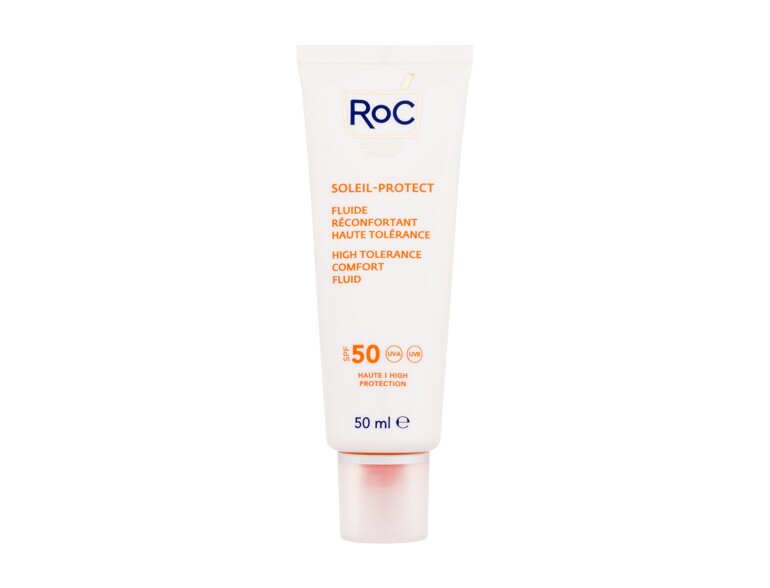 Protezione solare viso RoC Soleil-Protect High Tolerance Comfort Fluid SPF50 50 ml scatola danneggia