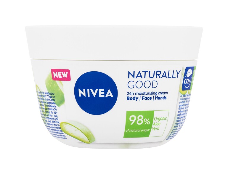 Körpercreme Nivea Naturally Good Organic Aloe Vera Body Face Hands 200 ml