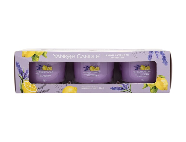 Duftkerze Yankee Candle Lemon Lavender 37 g Beschädigte Schachtel Sets