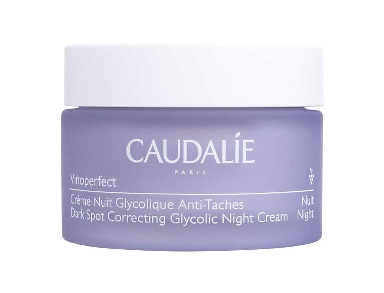 Crema notte per il viso Caudalie Vinoperfect Dark Spot Correct Glycolic Night Cream 50 ml scatola da