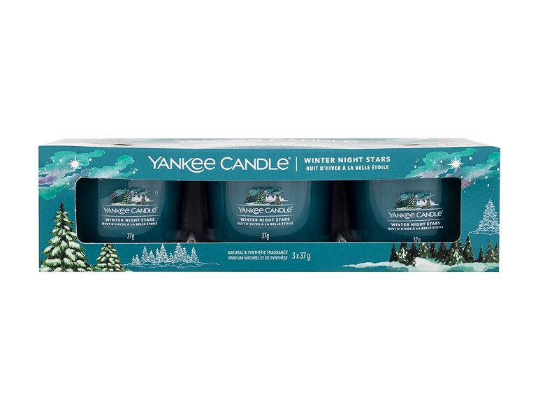 Duftkerze Yankee Candle Winter Night Stars 37 g Beschädigte Schachtel Sets