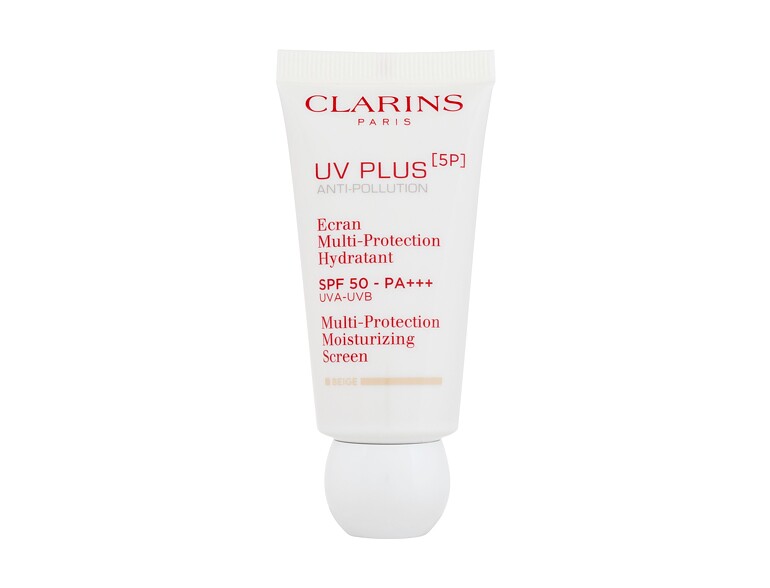 Sonnenschutz fürs Gesicht Clarins UV Plus 5P Multi-Protection Moisturizing Screen SPF50 30 ml Beige Beschädigte Schachtel