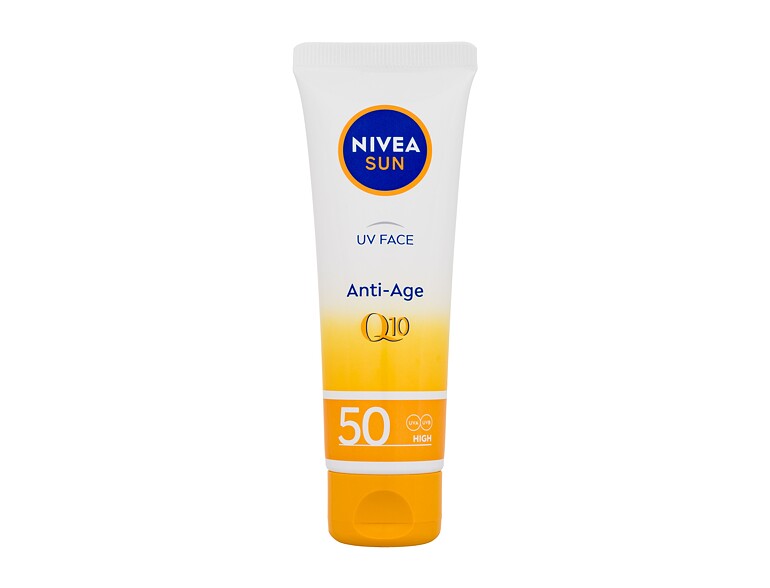Sonnenschutz fürs Gesicht Nivea Sun UV Face Q10 Anti-Age SPF50 50 ml Beschädigte Schachtel